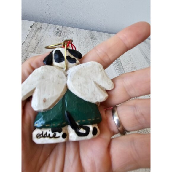 Vintage Eddie walker dog Angel ornament stocking bulldog good dog puppy Xmas tre - Picture 3 of 9